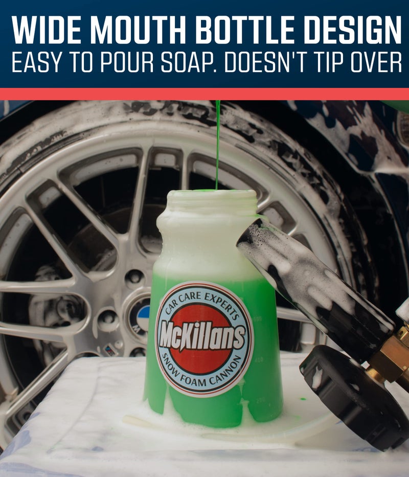 McKillans Foam Cannon for Pressure Washer (Wide Mouth) - Car Wash Snow Foam Cannon Lance Pressure Washer Soap Dispenser for Car Washing with Adjustable Thick Foam + 1/4 Quick Connector - Image 5